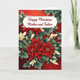 Mor och Pappa jul Poinsettias Helgkort