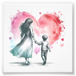 Mor och Poster av barn