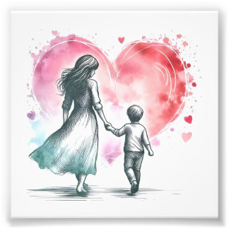 Mor och Poster av barn