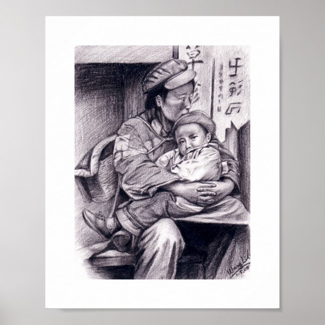 Mor och Poster av barn (Framsidan)