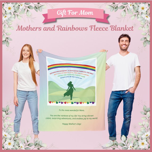 Mor och Rainbows Mors dag Fleece Blanket (Mother’s and Rainbows Fleece Blanket)