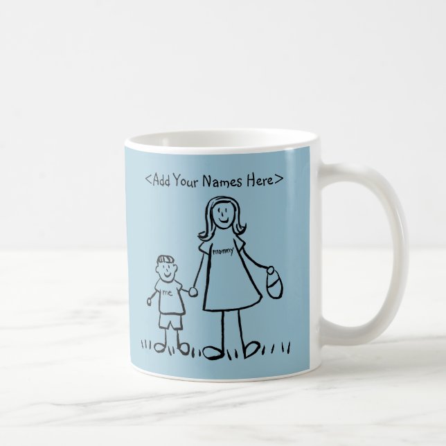 Mor och Son Anpassningsbar-familjen Art Coffee Mug Kaffemugg (Höger)