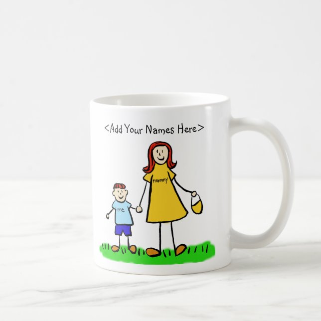 Mor och Son Anpassningsbar-familjen Art Coffee Mug Kaffemugg (Höger)