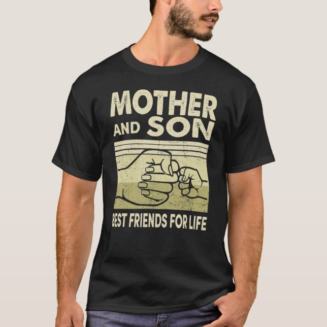Mor och son, bästa vänner för livet Mamma T Shirt (Framsida)