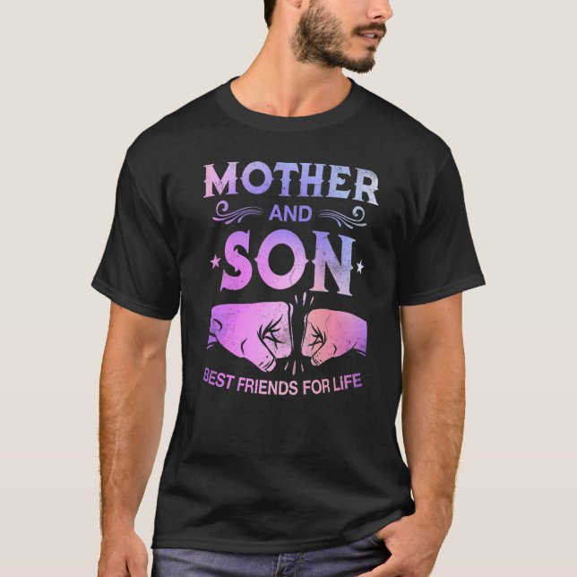 Mor och son, bästa vänner för livet Mamma T Shirt (Framsida)