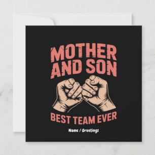 Mor och Son Best Team någonsin Lycklig Mors dag Inbjudningar