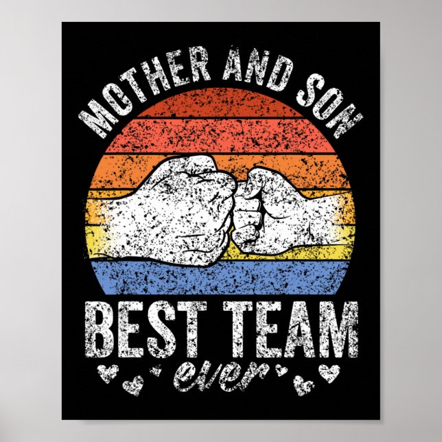 Mor och Son Best Team Sons Matching Mamma Mo Poster (Framsidan)