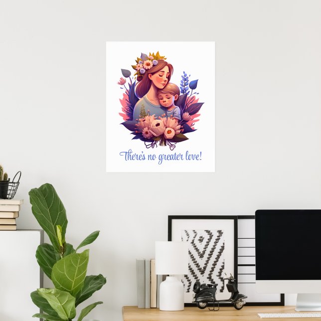 Mor och Son Lycklig Mors dag Poster (Hemmakontoret)