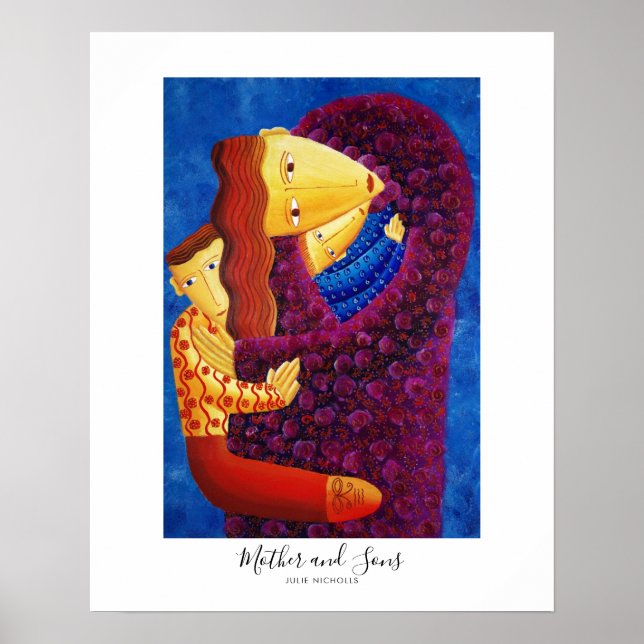 Mor och söner-målning poster (Framsidan)