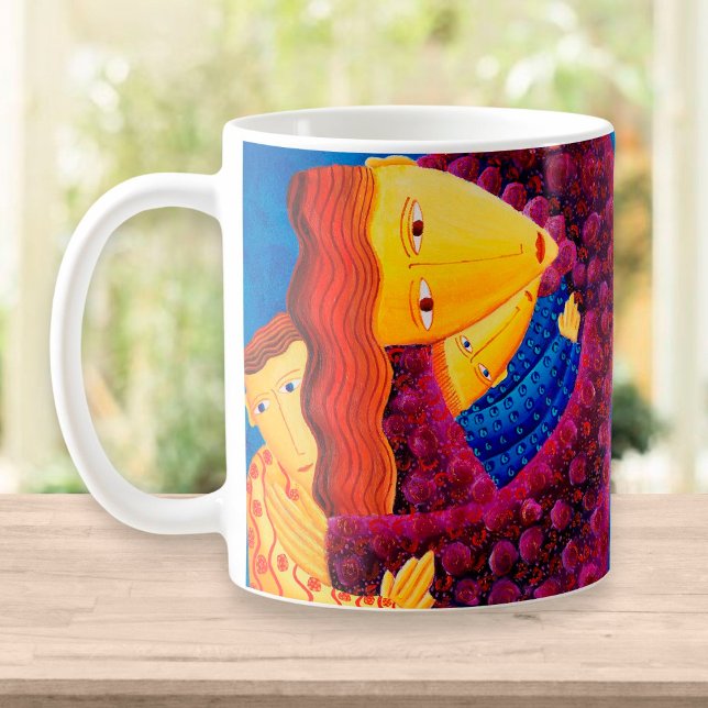 Mor och Sons Contemporary-familjmålning Kaffemugg (Skapare uppladdad)
