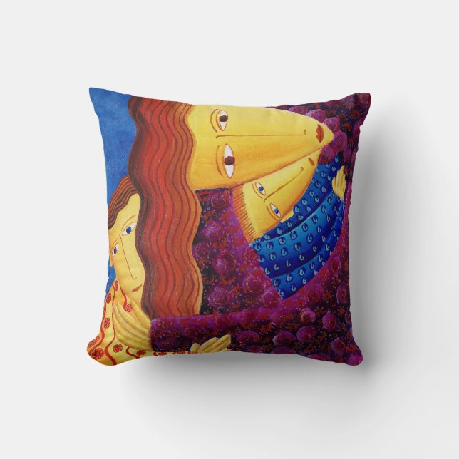 Mor och Sons Painting Kärlek-skript Kudde (Framsida)