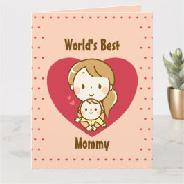 Mor och söt kawaii tecknad mors dag kort