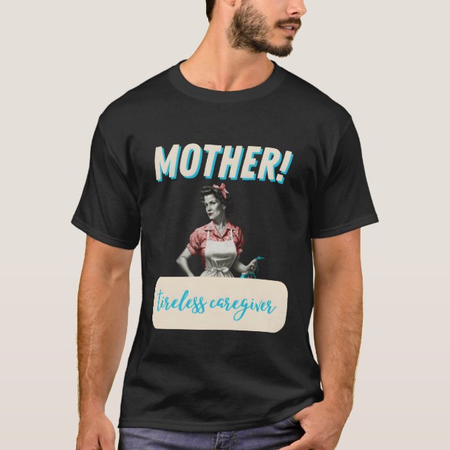 Mor outtröttlig vårdgivare t shirt (Framsida)