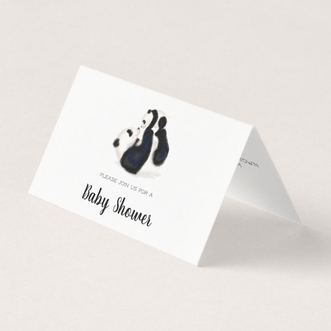 Mor panda och inbjudan till babydusch i unge (Framsida)