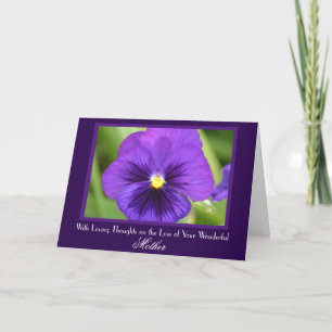 Mor Passing Lila Pansy Sympathy Card Kort