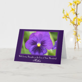 Mor Passing Lila Pansy Sympathy Card Kort