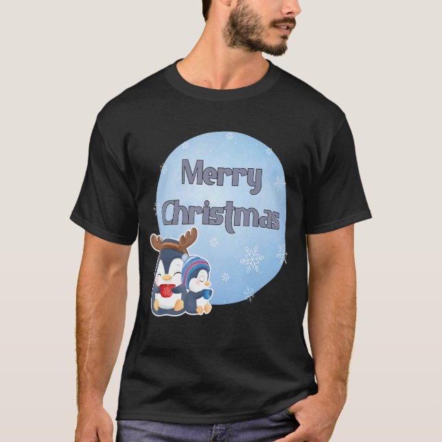 Mor penguin med baby 1 t shirt (Framsida)