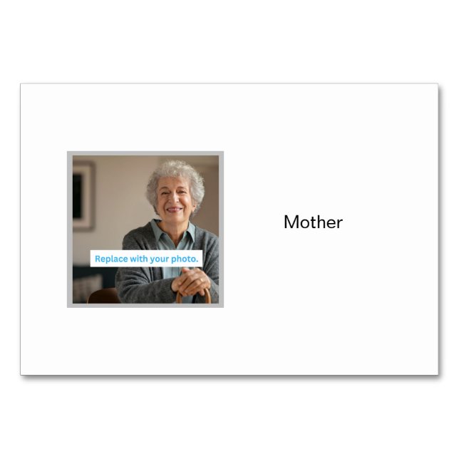 Mor Photo on Personlig Family Flashcards Bordsnummer (Framsidan)