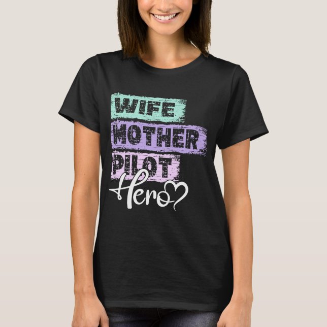 Mor Pilot 1 för hjälten i mamma T Shirt (Framsida)