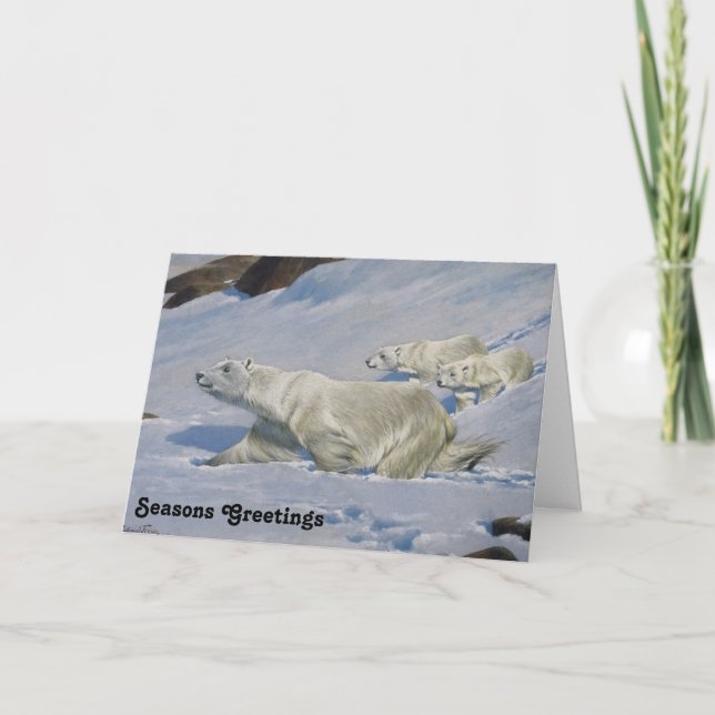 Mor Polar Bear och Unge Helgkort (Framsida)