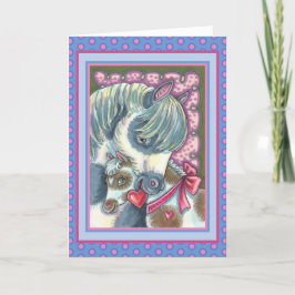 MOR PONY & VALENTINE FILLY, CUTE HORSE HELGKORT