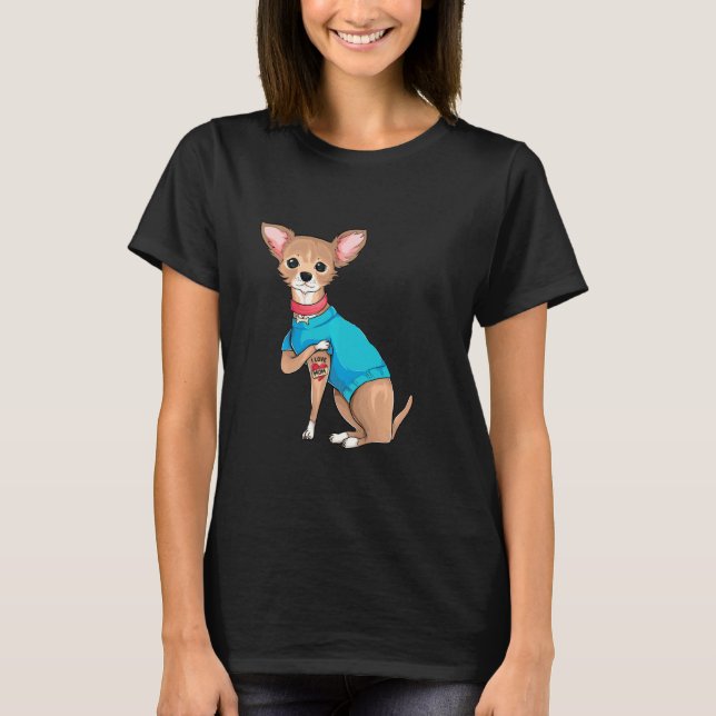 Mor S-dagen Rolig hund Chihuahua i Kärlek Mamma Ta T Shirt (Framsida)