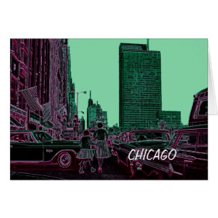 Mor Shopping Michigan Ave Chicago 1961 Hälsningskort