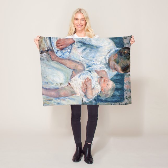 Mor ska Tvätta hennes Sömnig barn, Cassatt Fleecefilt (På plats)