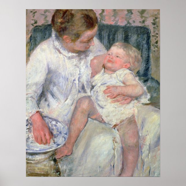 Mor ska Tvätta Sömnig Child, 1880 (olja) Poster (Framsidan)