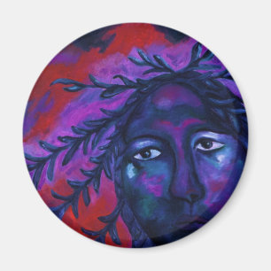 Mor som håller ögonen på alla - Crimson & viole Magnet