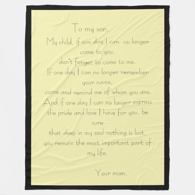 Mor/son kärlek-meddelandefilt fleecefilt (Framsidan)