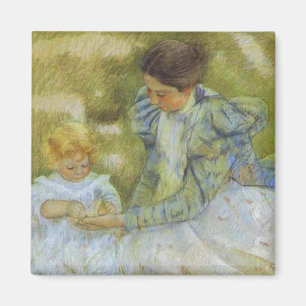 Mor spelar med sitt barn. c.1897, Mary Cassat Magnet