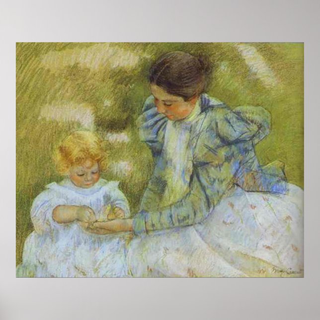 Mor spelar med sitt barn. c.1897, Mary Cassat Poster (Framsidan)