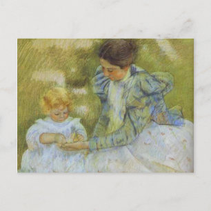 Mor spelar med sitt barn. c.1897, Mary Cassat Vykort