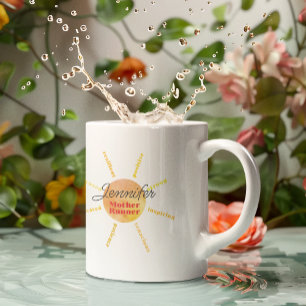 Mor Springer Gult Sunshine Watercolor Anpassningsb Mugg