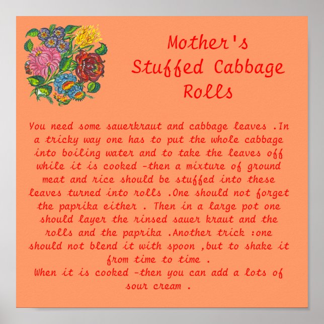Mor stuffed cabbage poster (Framsidan)