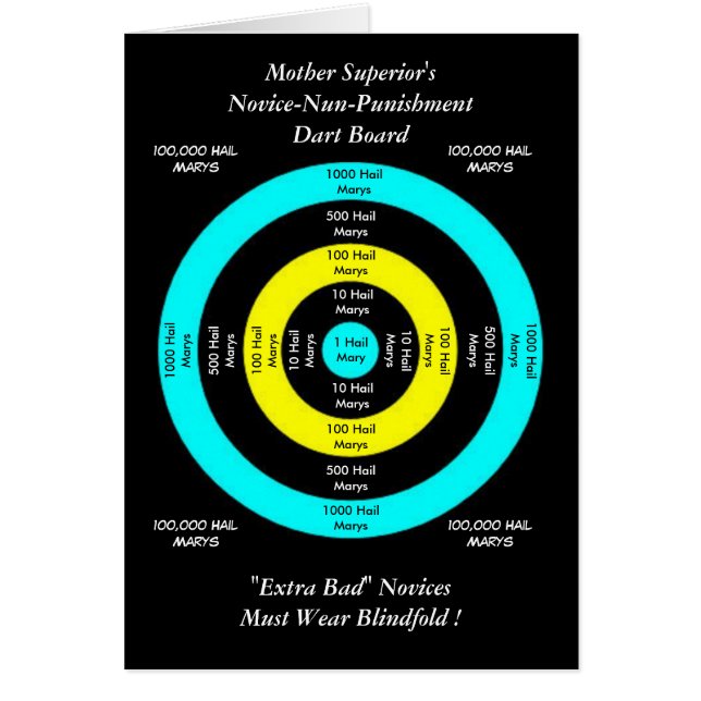 Mor Superior's Novice-Nun-Punution Dart Board OBS Kort (Framsidan)