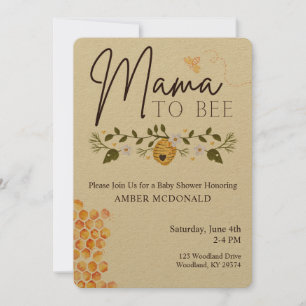 Mor till bi - Bee Thame Baby Shower-inbjudan Inbjudningar