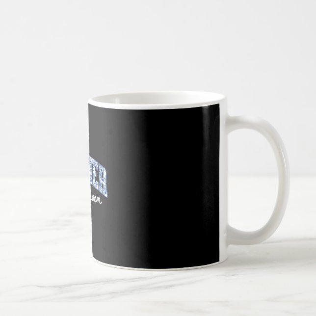 Mor till brudgummen blommande blå chinoiserie kaffemugg (Höger)