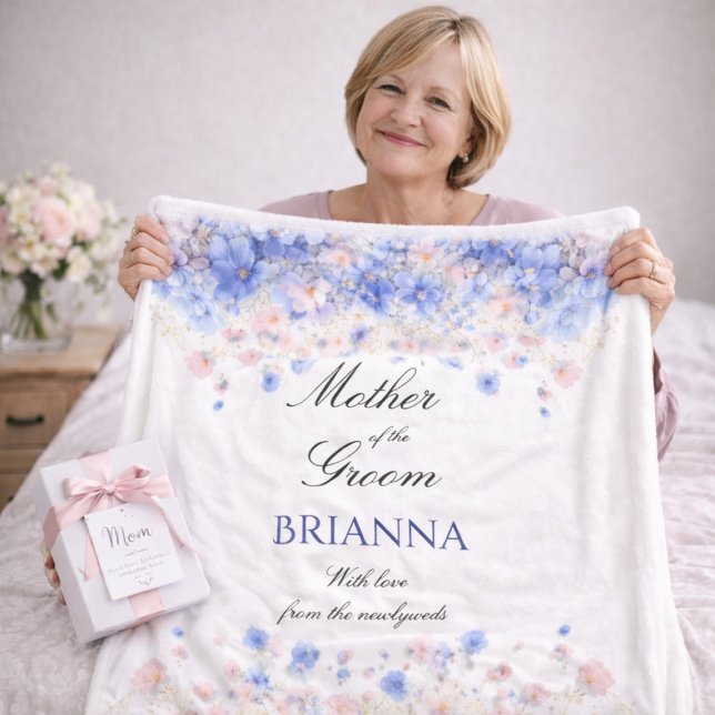 Mor till brudgummen  Vilda blommor bröllopspresent Fleecefilt (Skapare uppladdad)