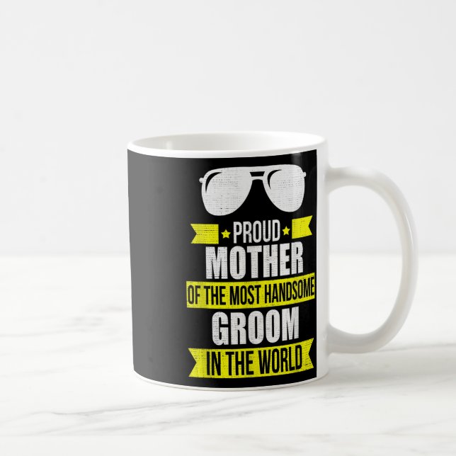 Mor till den stilige brudgummen brudgum bröllop Gi Kaffemugg (Höger)