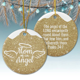 Mor till en ängel gyllene kristna jul 👼🏻 🎄 julgransprydnad keramik