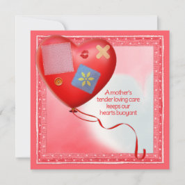 Mor TLC Heart Balloon Card Kort