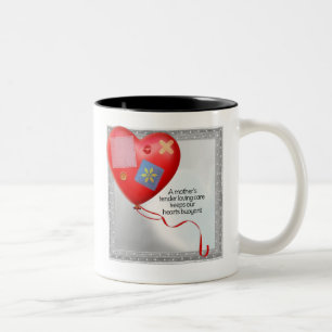 Mor TLC Heart Balloon Två-Tonad Mugg