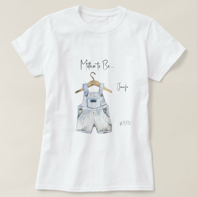 Mor-to-Be Boy Baby Shower T-shirt (Design framsida)