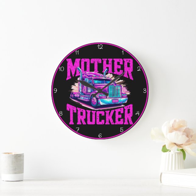 Mor Trucker: Lila Rosa Attitude Stor Klocka (Hem)