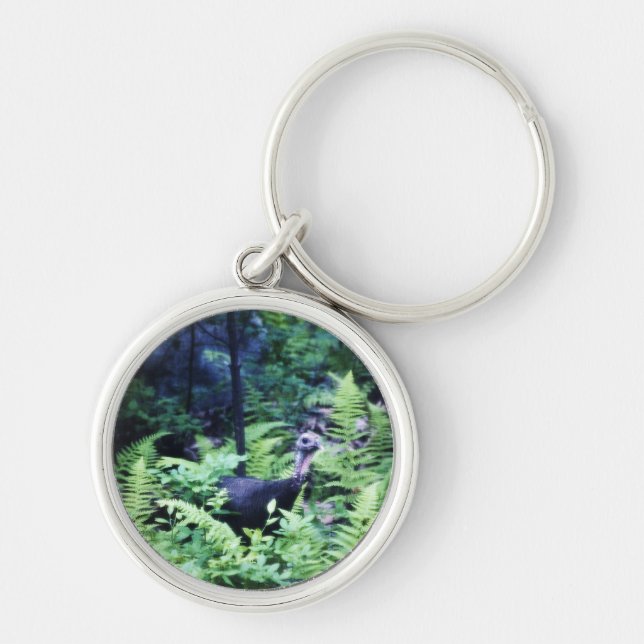 Mor Turkiet i Ferns Keychain Rund Silverfärgad Nyckelring (Framsidan)