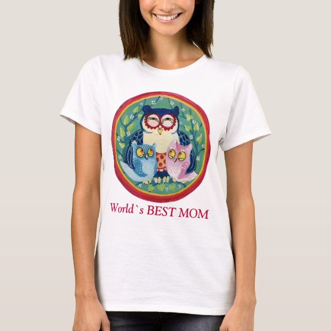 Mor uggla är det bästa mamma tee shirt (Framsida)