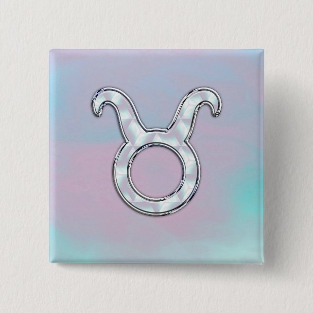 Mor vid Pearl Nacre Stil Taurus-tecken Knapp (Framsida)