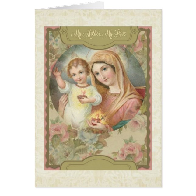 Mor Virgin Mary med Child Jesus Card OBS Kort (Framsidan)